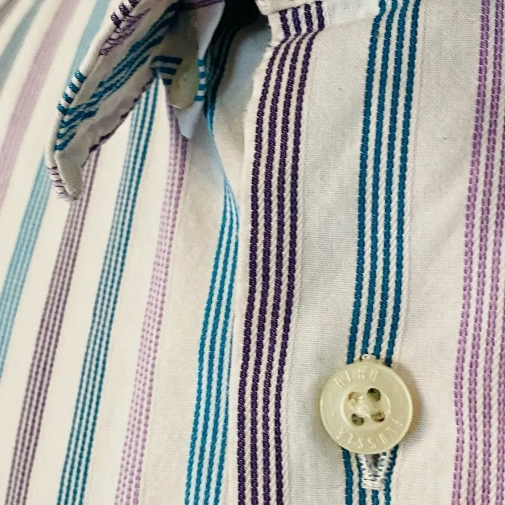 Alan Flusser Dress striped Shirt Button Down - Picture 8 of 14